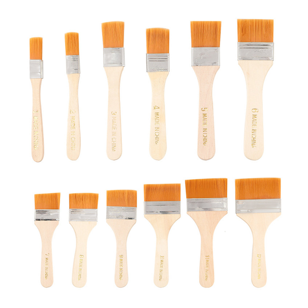 Home Improvement Fence - 12Pcs Nylon Flat Paint Brushes Set