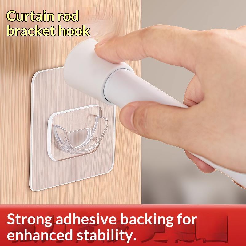 4 PCS Transparent Adhesive Cur - огляд і ціна Curtain Rods