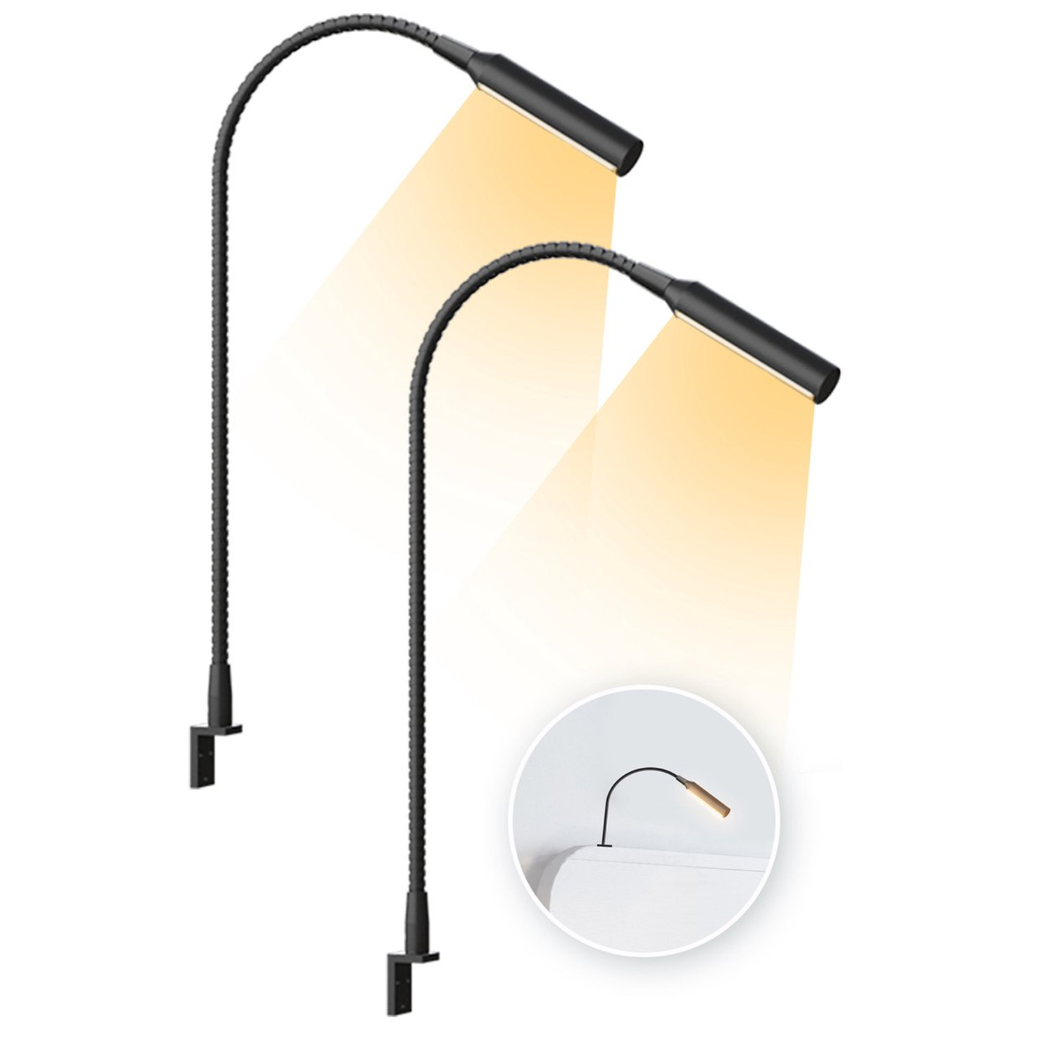 2pcs LED Reading Lamp with Dim - огляд і ціна Light Switch